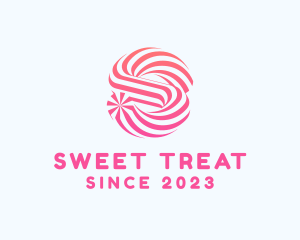Striped Candy Letter S logo