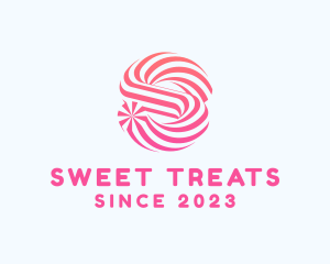 Striped Candy Letter S logo design