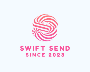 Striped Candy Letter S logo design