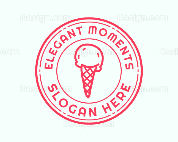 Cold Ice Cream Dessert Logo