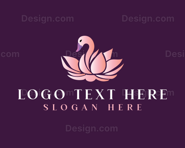 Swan Lotus Flower Logo