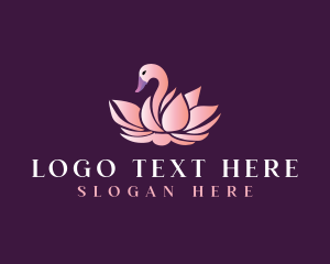 Swan Lotus Flower logo