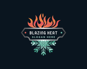 Fire Snowflake Ice Thermal logo design