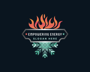 Fire Snowflake Ice Thermal logo design