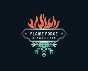 Fire Snowflake Ice Thermal logo design