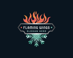 Fire Snowflake Ice Thermal logo design