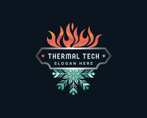 Fire Snowflake Ice Thermal logo design