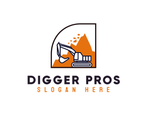 Builder Digger Excavation logo design