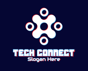 Futuristic Tech Glitch Logo