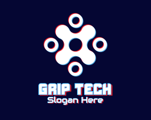 Futuristic Tech Glitch logo design