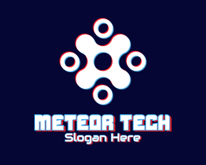 Futuristic Tech Glitch logo design