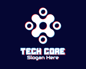 Futuristic Tech Glitch logo design