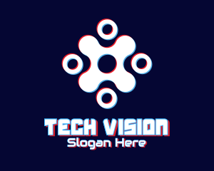 Futuristic Tech Glitch logo design