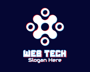 Futuristic Tech Glitch logo design