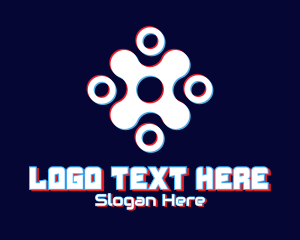 App - Futuristic Tech Glitch logo design