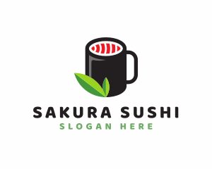 Sushi Tea Cup logo design