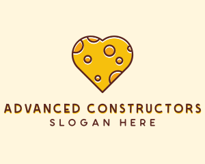 Cheddar Cheese Heart  logo design