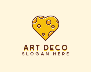 Cheddar Cheese Heart  logo design