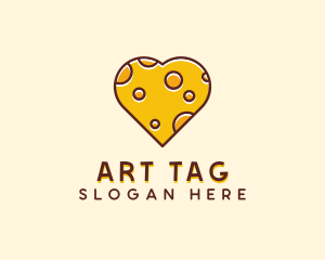 Cheddar Cheese Heart  logo design