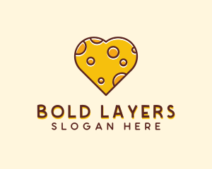 Cheddar Cheese Heart  logo design