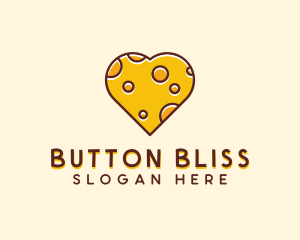 Cheddar Cheese Heart  logo design