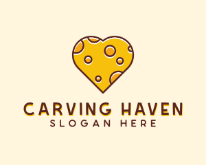 Cheddar Cheese Heart  logo design