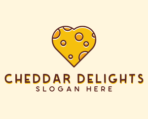 Cheddar Cheese Heart  logo design