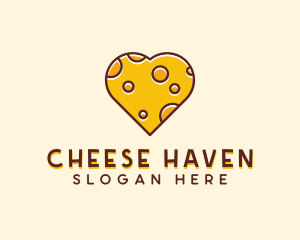 Cheddar Cheese Heart  logo design