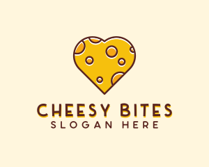 Cheddar Cheese Heart  logo design