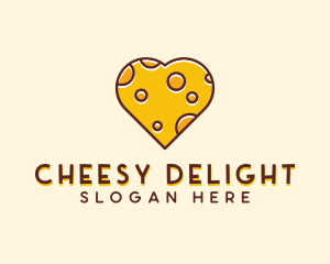 Cheddar Cheese Heart  logo design