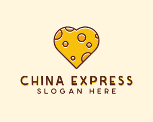 Cheddar Cheese Heart  logo design