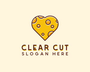 Cheddar Cheese Heart  logo design