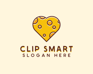 Cheddar Cheese Heart  logo design