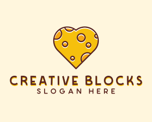 Cheddar Cheese Heart  logo design