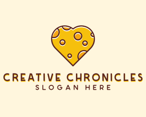 Cheddar Cheese Heart  logo design