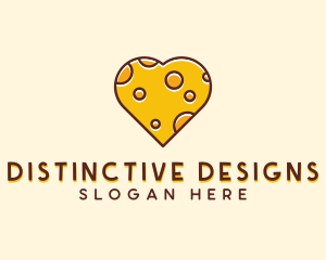 Cheddar Cheese Heart  logo design