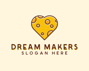 Cheddar Cheese Heart  logo design