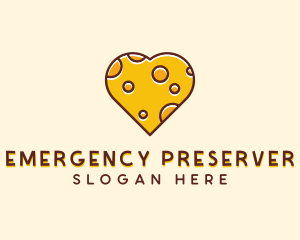 Cheddar Cheese Heart  logo design