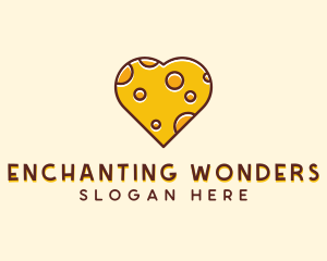 Cheddar Cheese Heart  logo design