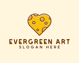 Cheddar Cheese Heart  logo design