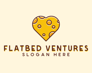 Cheddar Cheese Heart  logo design