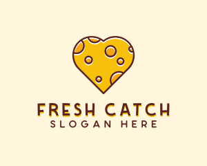 Cheddar Cheese Heart  logo design