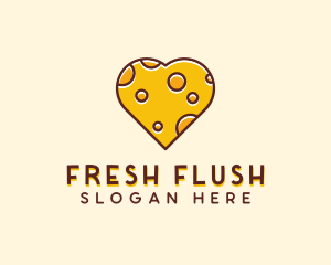 Cheddar Cheese Heart  logo design