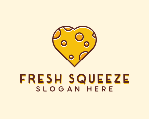 Cheddar Cheese Heart  logo design