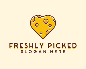 Cheddar Cheese Heart  logo design