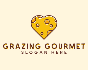 Cheddar Cheese Heart  logo design