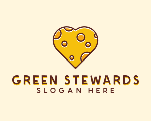 Cheddar Cheese Heart  logo design