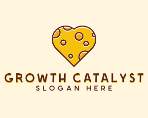 Cheddar Cheese Heart  logo design