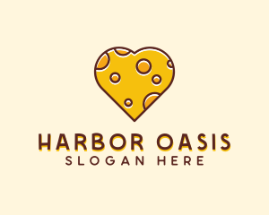 Cheddar Cheese Heart  logo design