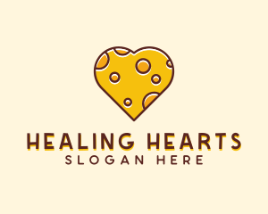 Cheddar Cheese Heart  logo design